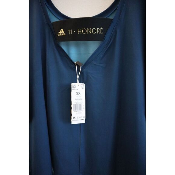 adidas x 11 Honoré HR7034 Women Plus Sz 2X Legend Marine/Black Training Tee - Picture 6 of 9